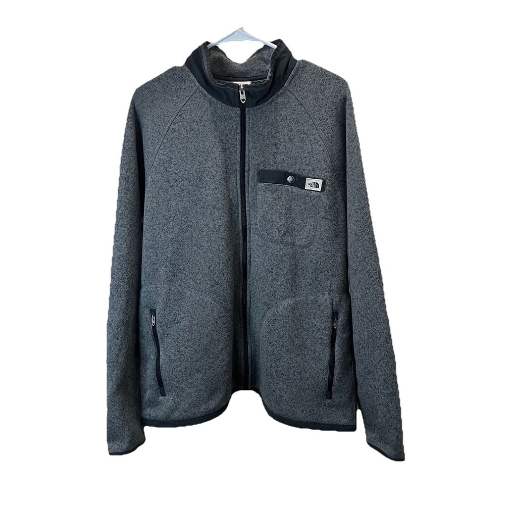 The North Face Gordon Lyons Full Zip Jacket Men's Size L Gray Logo